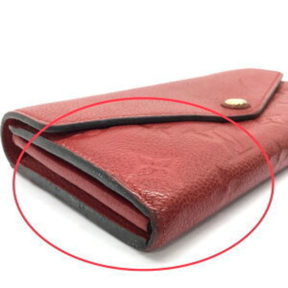 Louis Vuitton Bifold Portefeuille Red Empreinte Wallet Sarah - Picture 7 of 7